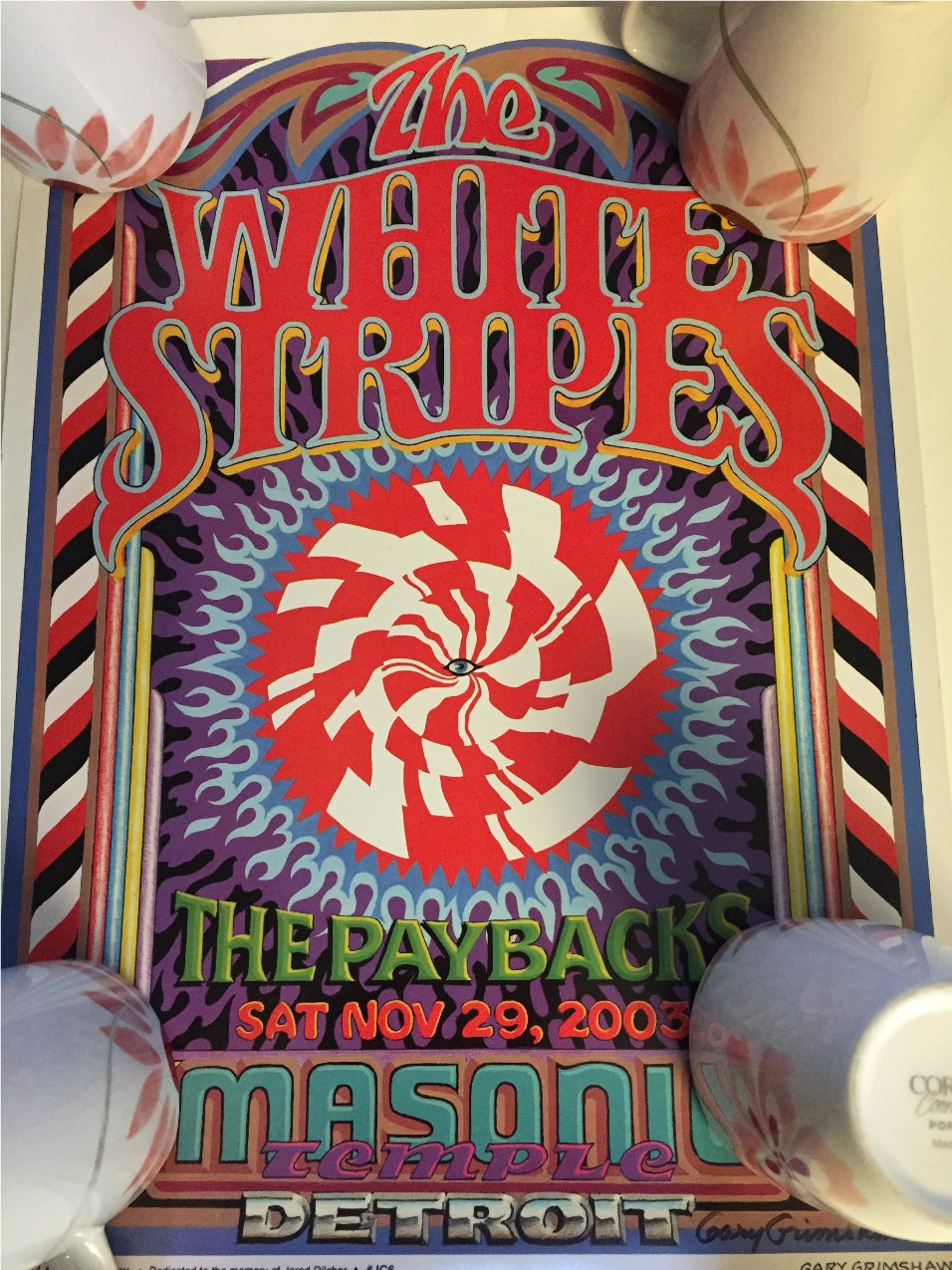 white stripes masonic 2003 signed poster