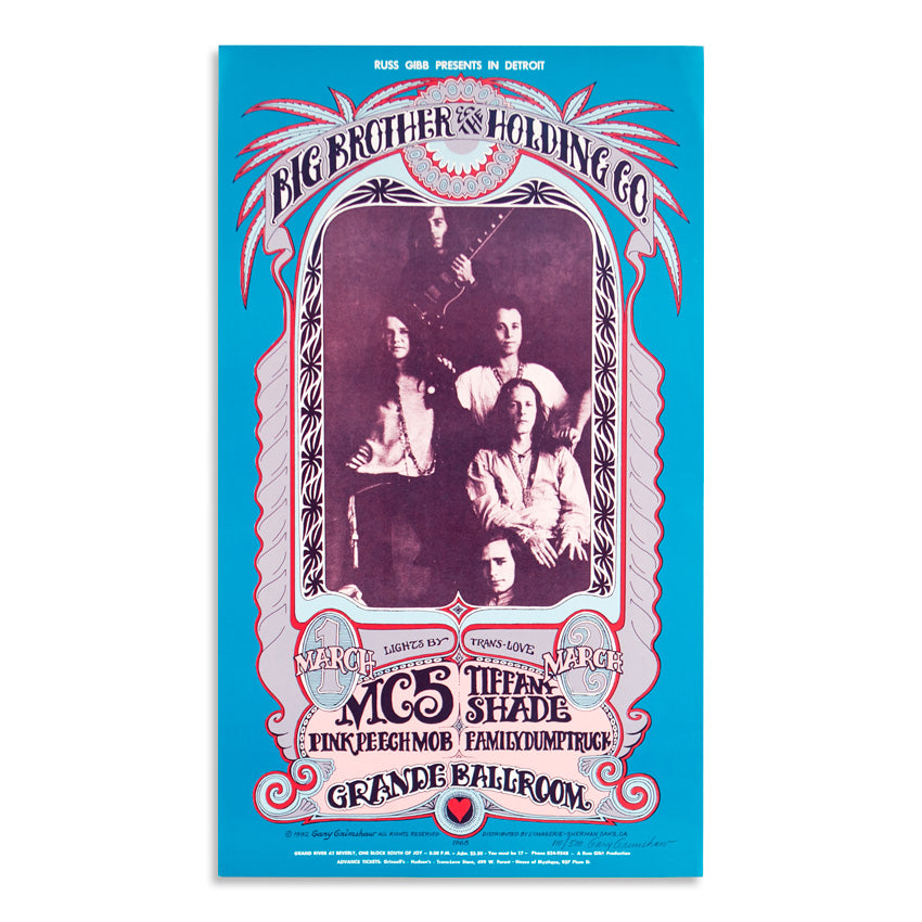 Big Brother and the Holding Company Grande Ballroom poster 1992 printing