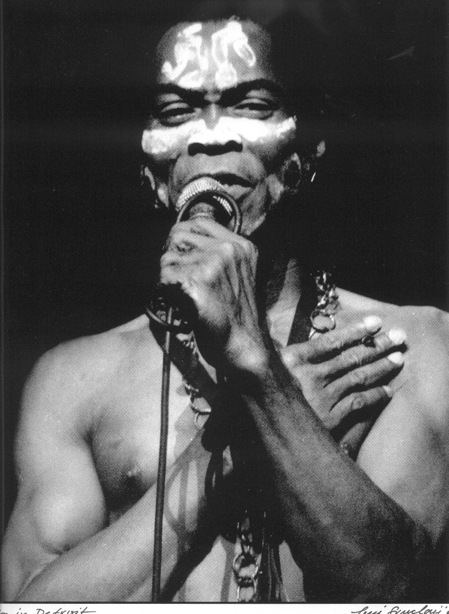 Fela in Detroit leni Sinclair photo