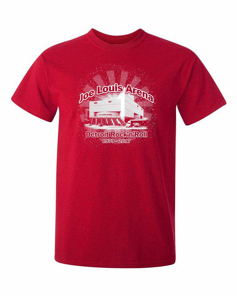 Joe Louis Arena Men's Red T-Shirt - Vintage Detroit Collection