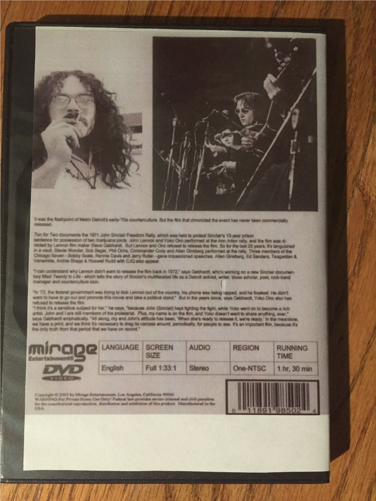 Ten For Two John Sinclair Freedom Rally DVD