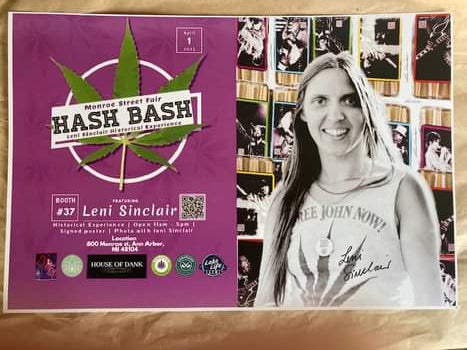 Leni Sinclair ltd editon hash bash poster 2023