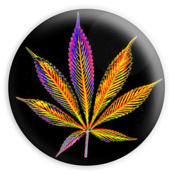 cannabis psych leaf sticker