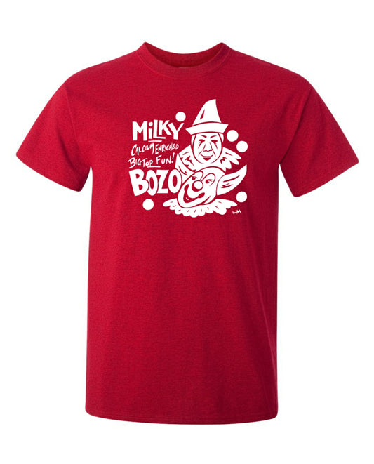 milky/bozo t shirt