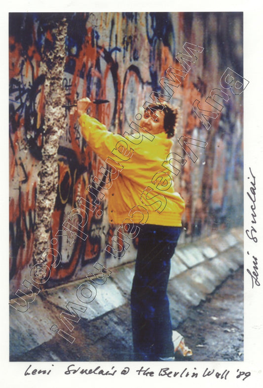Leni Sinclair at the Berlin Wall greeting card