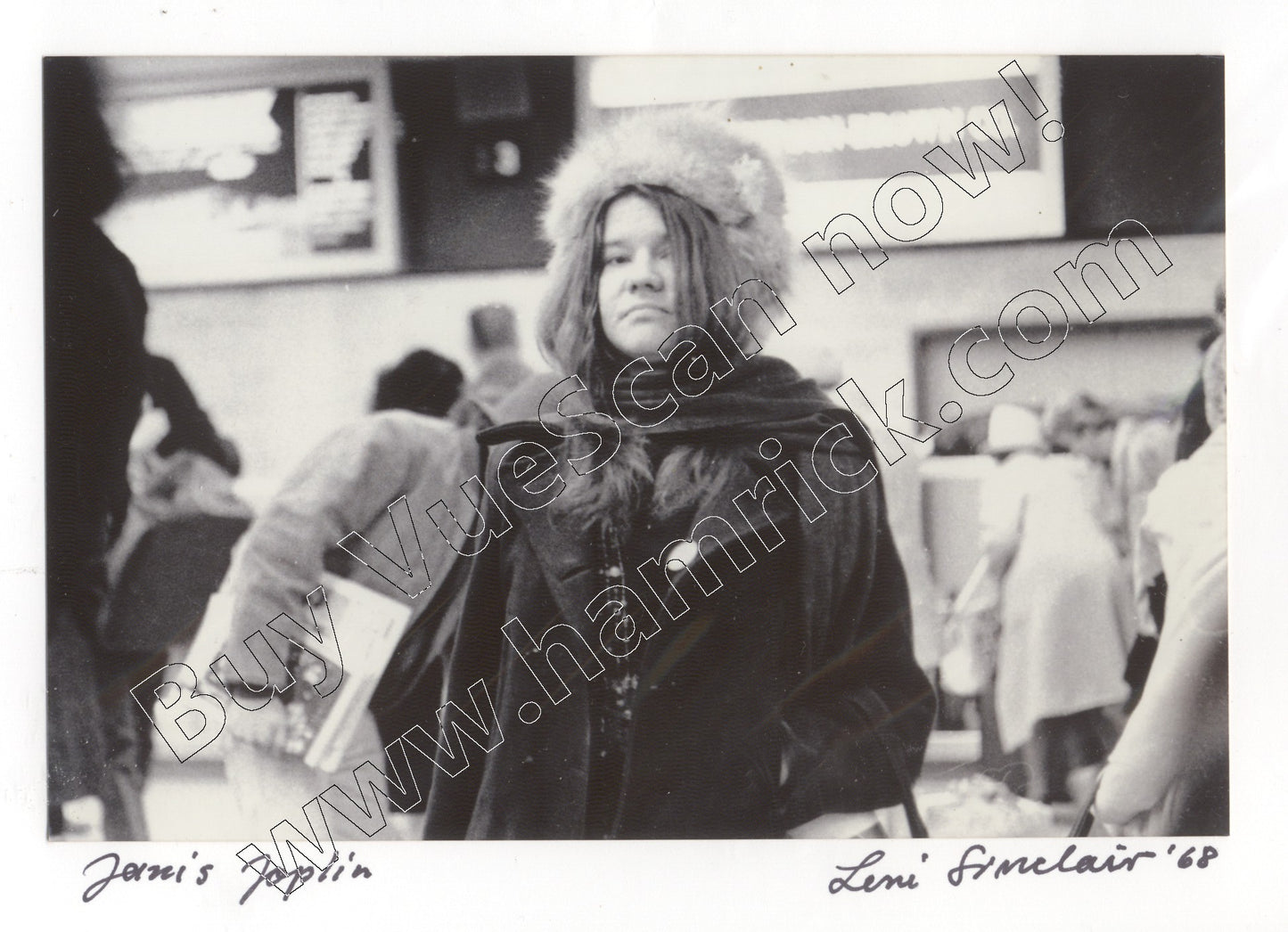 Janis Joplin LENI sinclair 1968 greeting card pic