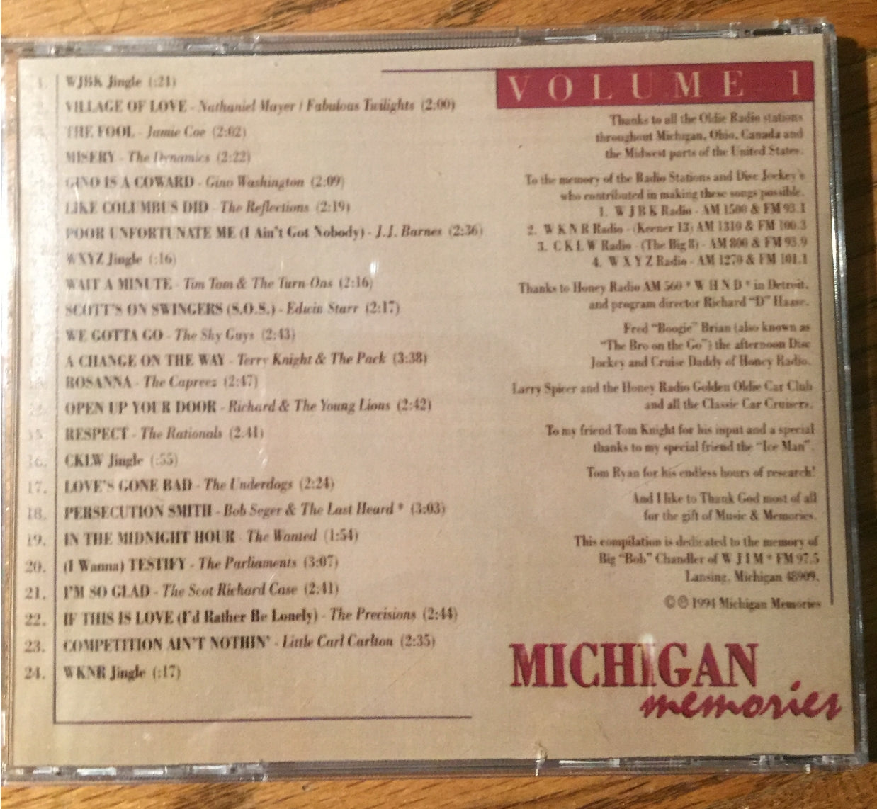 Michigan Memories RARE CD