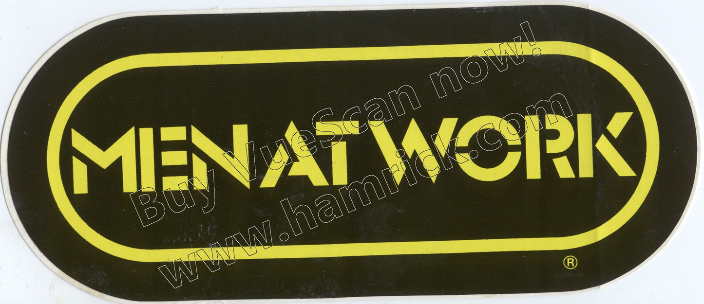 men at work wrif vintage sticker
