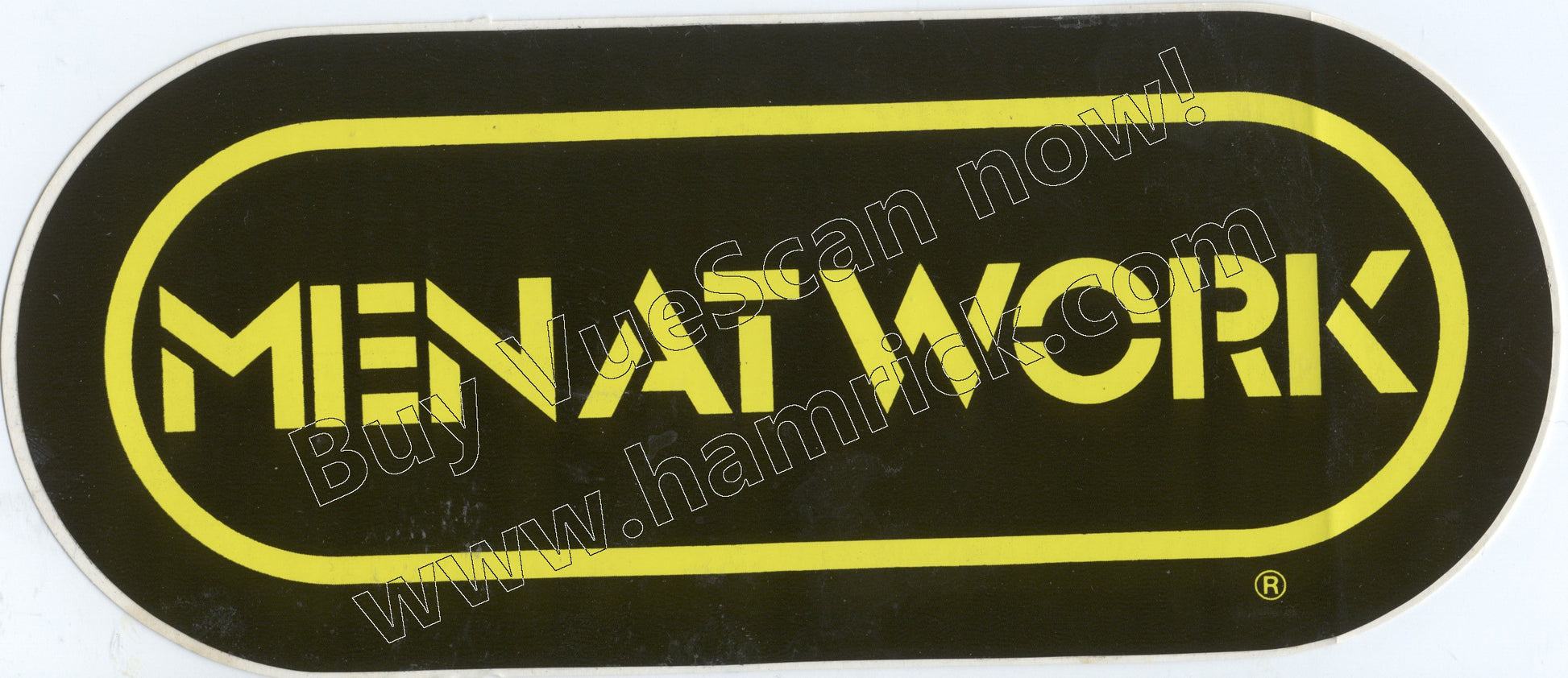 men at work wrif vintage sticker