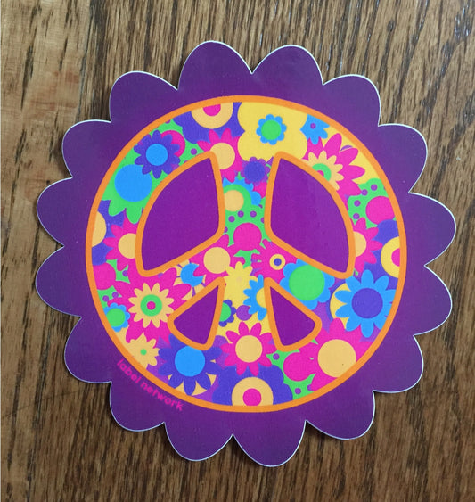 peace flower vinyl sticker 