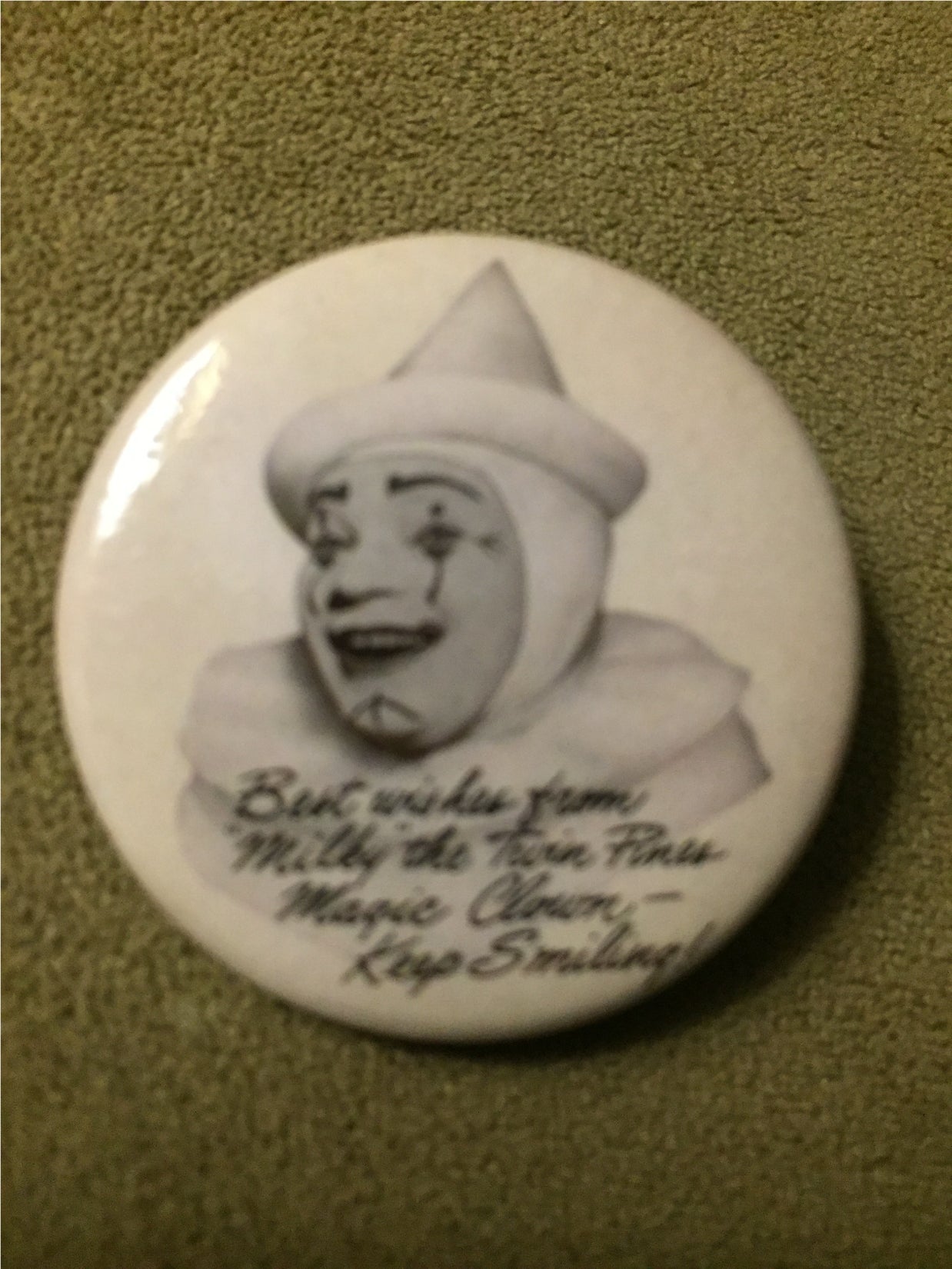 Milky The Clown / Twin Pines 1.5" pinback button