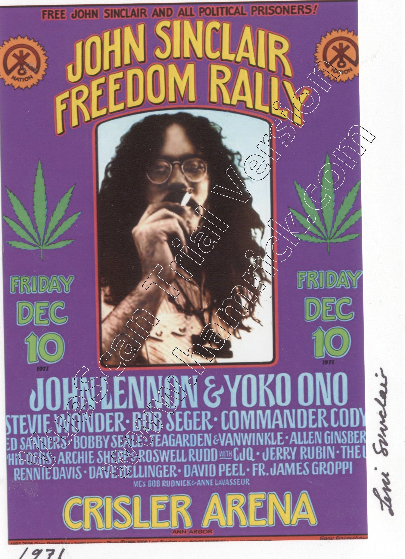 john sinclair freedom rally greeting card leni sinclair