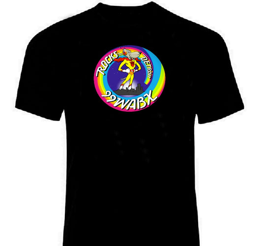 WABX DETROIT RADIO LOGO ON BLACK T SHIRT