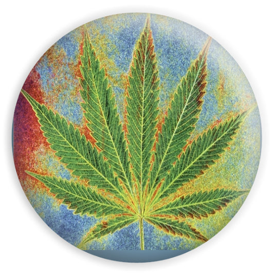 PSYCHEDELIC WEED LEAF STICKER 3"
